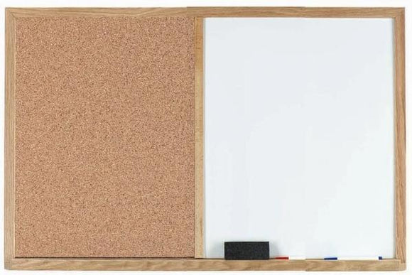Combo Board Cork and Marker Board Oak Frame