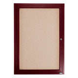 Enclosed Bulletin Board Wood Finish