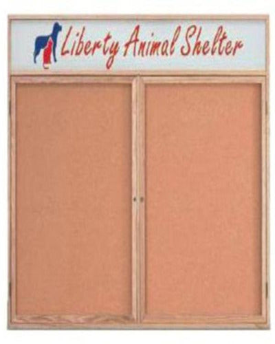 Enclosed Bulletin Board With Header