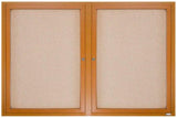 Enclosed Bulletin Board Wood Finish