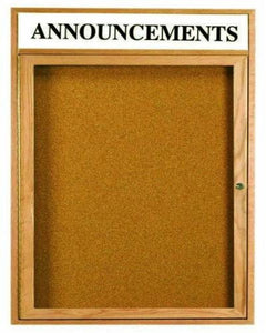 Enclosed Bulletin Board With Header