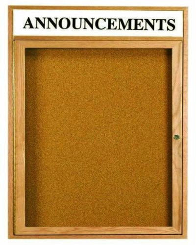 Enclosed Bulletin Board With Header