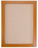 Enclosed Bulletin Board Wood Finish