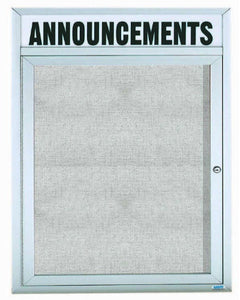 Enclosed Bulletin Board With Header