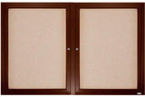 Enclosed Bulletin Board Wood Finish