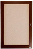 Enclosed Bulletin Board Wood Finish